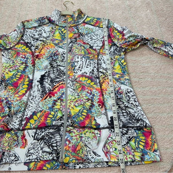 Sno Skins Colorful Butterfly Women's Lightweight Zip Up Jacket Size Large - Picture 9 of 12